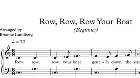 row row row your boat piano sheet music